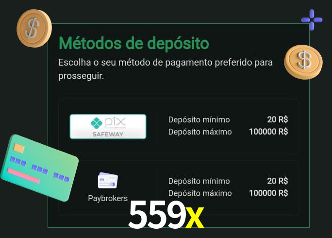 O cassino 559x oferece uma grande variedade de métodos de pagamento